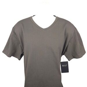 BYLT Premium Basics Men Charcoal Lux Drop Cut V Neck‎ T Shirt XL